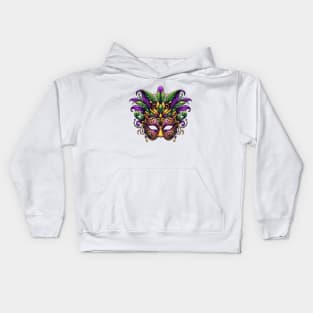 Mardi Gras Festive Mask Design Kids Hoodie